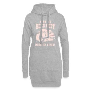 Bergsteiger Wenn der Berg ruft muss ich Gehen - Hoodie-Kleid - Grau meliert - Vorne