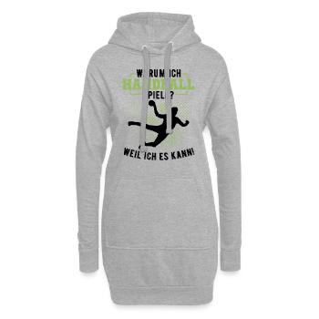 Warum ich Handball spiele? Weil ich es kann! - Hoodie-Kleid - Grau meliert - Vorne