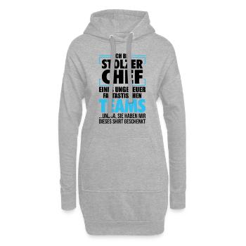 Ich bin stolzer Chef eines ungeheuer fantastischen - Hoodie-Kleid - Grau meliert - Vorne