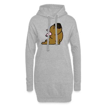 Chemise de yoga Mops - Sweat-shirt à capuche long Femme - gris chiné - Devant
