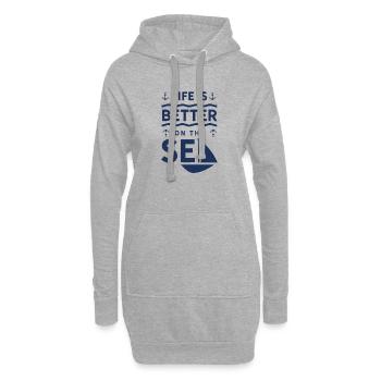 Segelboot Segler Segelyacht Kapitän Segeln Segel - Hoodie-Kleid - Grau meliert - Vorne