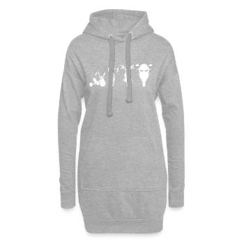 Motorrad Evolution Motorradfahrer Roller Geschenk - Hoodie-Kleid - Grau meliert - Vorne