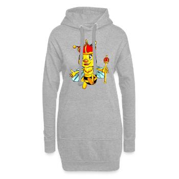 bee biene queen bienenkönigin zeichnung design - Hoodie-Kleid - Grau meliert - Vorne