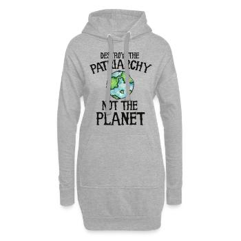 zerstöre das Patriarchat, nicht den Planeten - Hoodie-Kleid - Grau meliert - Vorne
