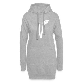 Vegan V - Sweat-shirt à capuche long Femme - gris chiné - Devant