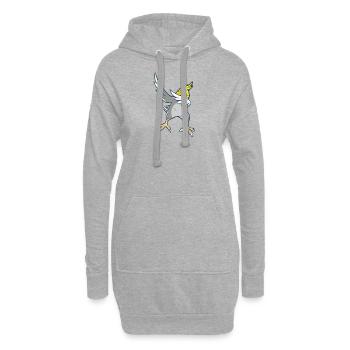 Nymphensittich Vogel Bird Tänzer Musik Papagei - Hoodie-Kleid - Grau meliert - Vorne