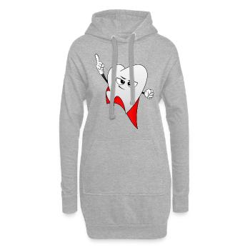Zahn Superzahn Peterzahn Zahn Held ZMFA dentiste - Sweat-shirt à capuche long Femme - gris chiné - Devant