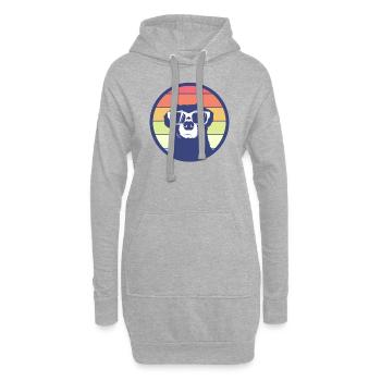 Idée cadeau été chien lunettes de soleil chien - Sweat-shirt à capuche long Femme - gris chiné - Devant
