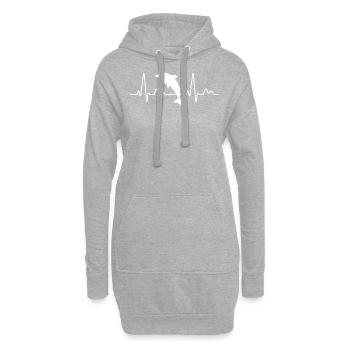 Delfin Herzschlag Urlaub Schwimmen Meer Geschenk - Hoodie-Kleid - Grau meliert - Vorne