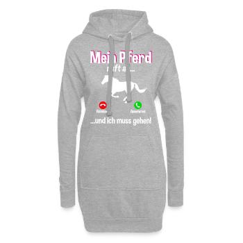 Lustiges Pferde Pferd Reiten Reiterin Geschenk - Hoodie-Kleid - Grau meliert - Vorne