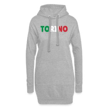 Torino Italie drapeau cadeau de vacances - Sweat-shirt à capuche long Femme - gris chiné - Devant