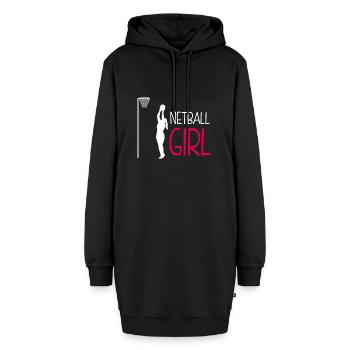 Netzball-Mädchen - Hoodie-Kleid - Schwarz - Vorne