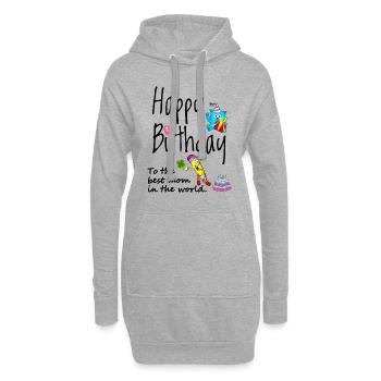 Joyeux anniversaire à la meilleure maman - Sweat-shirt à capuche long Femme - gris chiné - Devant