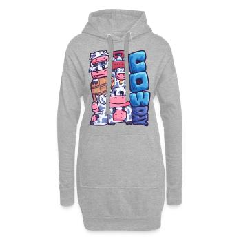 Cowday Kuh Rind Milch Bauer Landwirt - Hoodie-Kleid - Grau meliert - Vorne