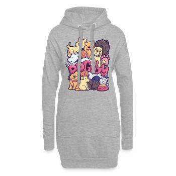 Famille de chiens chien de berger chiot Bulldog - Sweat-shirt à capuche long Femme - gris chiné - Devant