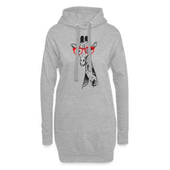 Girafe drôle avec idée cadeau t-shirt lunettes - Sweat-shirt à capuche long Femme - gris chiné - Devant