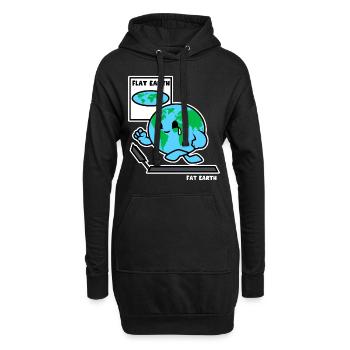 Flache Erde Runde Erde - Hoodie-Kleid - Schwarz - Vorne