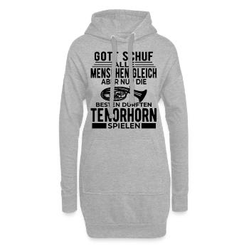 Tenorhorn Blechblasinstrument Musikinstrument - Hoodie-Kleid - Grau meliert - Vorne