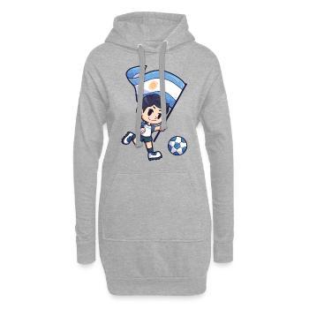 Fußball Argentinien Flagge Junge Kind - Hoodie-Kleid - Grau meliert - Vorne