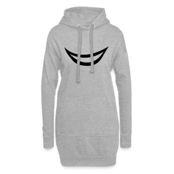 Grinsen Lächeln Mund Lustig Frech Gesichtsmaske - Hoodie-Kleid - Grau meliert - Vorne