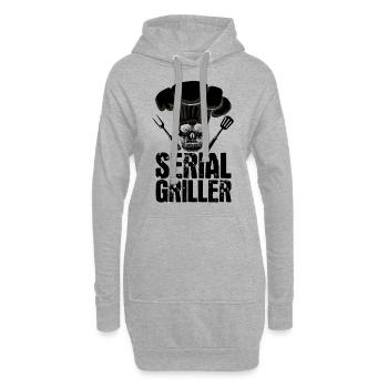 Serial Griller BBQ Distressed - Hoodie-Kleid - Grau meliert - Vorne