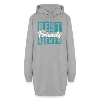 Beste Freunde für immer - Hoodie-Kleid - Grau meliert - Vorne