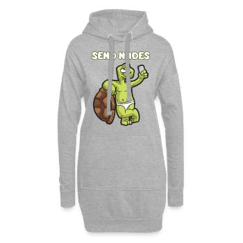 SEND NUDES süße nackte Schildkröte Nackidei - Hoodie-Kleid - Grau meliert - Vorne