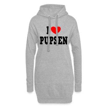 I LOVE PUPSEN - Furzen Blähungen - Hoodie-Kleid - Grau meliert - Vorne
