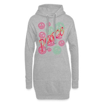 la paix - Sweat-shirt à capuche long Femme - gris chiné - Devant