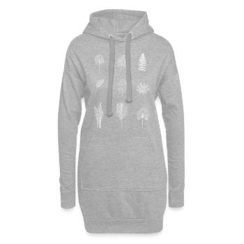 Cadeau botaniste botaniste feuilles tropicales - Sweat-shirt à capuche long Femme - gris chiné - Devant