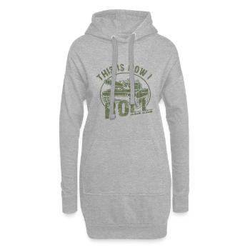 Je suis un tank - Sweat-shirt à capuche long Femme - gris chiné - Devant