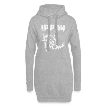 Judoka judo - Sweat-shirt à capuche long Femme - gris chiné - Devant