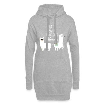 Just a Girl who loves Alpacas - Hoodie-Kleid - Grau meliert - Vorne