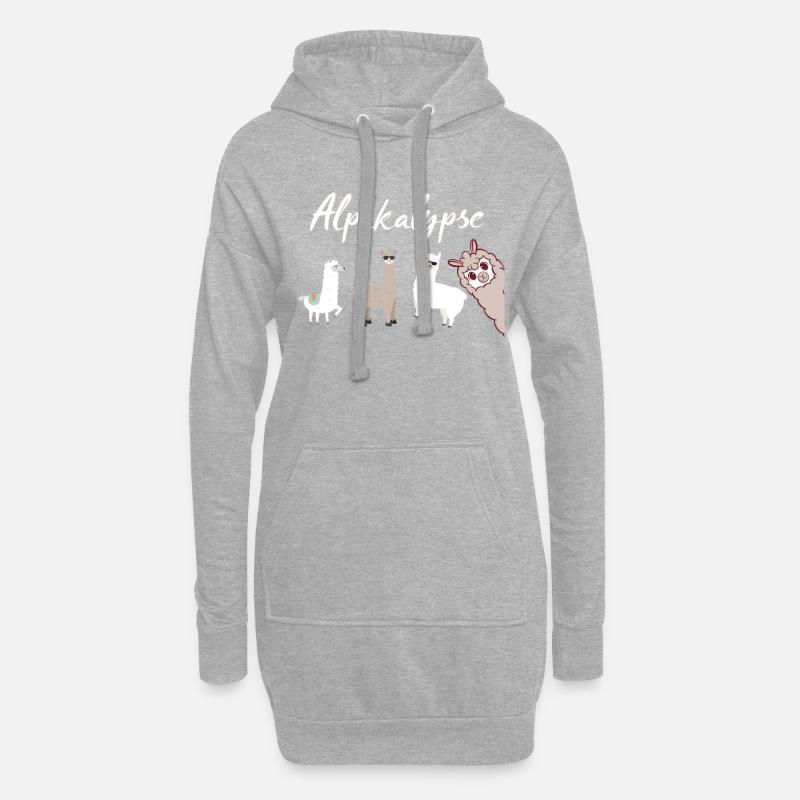 Alpakalypse - Hoodie-Kleid - Grau meliert