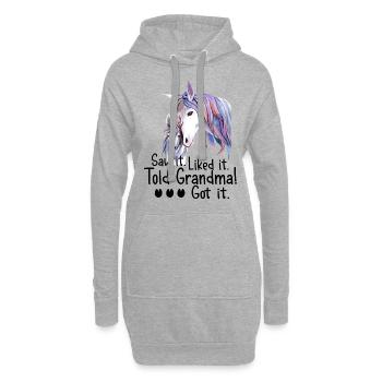 Granddaughter Saw It Liked It Told Grandma Got It - Hoodie-Kleid - Grau meliert - Vorne
