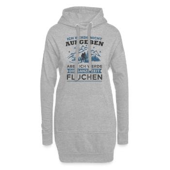 Wander Spruch Wandern Aufgeben Fluchen Wanderer - Hoodie-Kleid - Grau meliert - Vorne