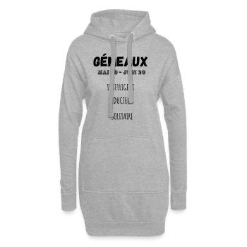 design personnalisé pour gémeaux - Sweat-shirt à capuche long Femme - gris chiné - Devant