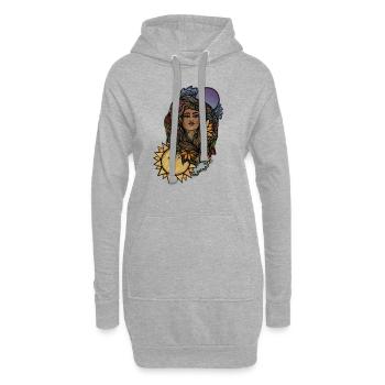 La déesse mondiale du Tarot Gaia - Sweat-shirt à capuche long Femme - gris chiné - Devant