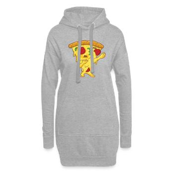 Dabbing Pizza Lustiges Pizza - Hoodie-Kleid - Grau meliert - Vorne