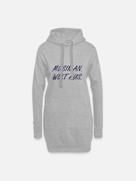 Musik Spruch - Hoodie-Kleid - Grau meliert