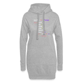 Eat Sleep Code Repeat - programmeur - Sweat-shirt à capuche long Femme - gris chiné - Devant