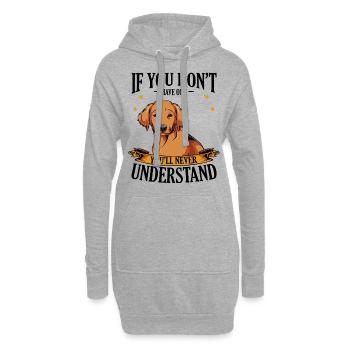 Golden retriever - Sweat-shirt à capuche long Femme - gris chiné - Devant