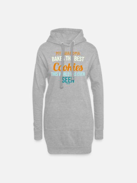 Oma Kekse backen Plätzchen Geschenk - Hoodie-Kleid - Grau meliert