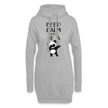 Pandabär Dabbend - Dabbing Panda Spruch - Hoodie-Kleid - Grau meliert - Vorne