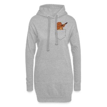 Lustiger Dabbing Biber in Tasche Biber - Hoodie-Kleid - Grau meliert - Vorne