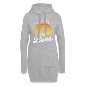 Sauvez les abeilles - Sweat-shirt à capuche long Femme - gris chiné - Devant