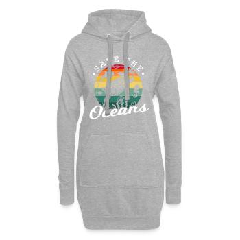 Rettet die Ozeane - Hoodie-Kleid - Grau meliert - Vorne