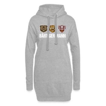 Bärtiger Mann Bart Bartträger Bärte Vollbart - Hoodie-Kleid - Grau meliert - Vorne