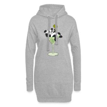 Boisson de quarantaine Funny Panda - Sweat-shirt à capuche long Femme - gris chiné - Devant