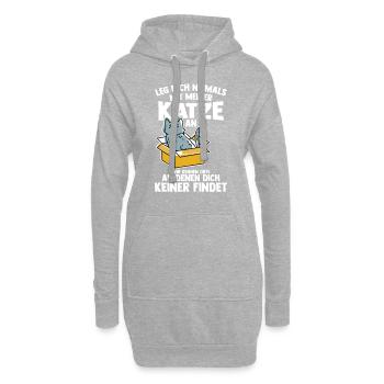 Katzen lustiger Katzenspruch für Katzenliebhaber - Hoodie-Kleid - Grau meliert - Vorne